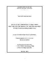 Quản lý quá trình dạy và học theo học chế tín chỉ trong các trường đại học ở Việt Nam giai đoạn hiện nay