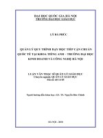 Quản lý quy trình dạy học tiếp cận chuẩn quốc tế tại khoa tiếng Anh-Trường Đại học Kinh doanh và Công nghệ Hà Nội