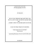 Quản lý quá trình dạy học môn tiếng Anh hệ vừa làm vừa học tại Trường Đại học Khoa học Xã hội và Nhân văn, Đại học Quốc Gia Hà Nội
