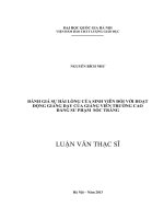 Đánh giá sự hài lòng của sinh viên đối với hoạt động giảng dạy của giảng viên trường Cao đẳng Sư phạm Sóc Trăng