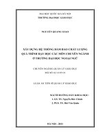 Xây dựng hệ thống đảm bảo chất lượng quá trình dạy học các môn chuyên ngành ở trường Đại học Ngoại ngữ