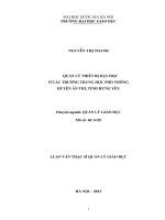 Quản lý thiết bị dạy học ở các trường trung học phổ thông huyện Ân Thi, Tỉnh Hưng Yên