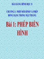 Bài giảng Hình học 11 chương 1 bài 1 Phép biến hình