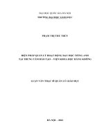 Biện pháp quản lý hoạt động dạy học tiếng Anh tại Trung tâm đào tạo - Viện Khoa học Hàng không