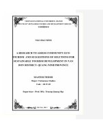 A research to assess community eco-tourism and suggestions of solutions fo sustainable tourism development in Van Don district - Quang Ninh province