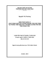 Biện pháp quản lý hoạt động giáo dục hướng nghiệp cho học sinh tại Trung tâm giáo dục thường xuyên Phố Nối tỉnh Hưng Yên