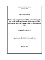 Một số biện pháp tổ chức mối liên kết lực lượng giáo dục và lực lượng truyền hình nhằm nâng cao hiệu quả truyền thông các chương trình truyền hình giáo dục