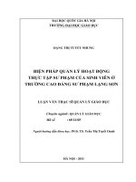 Biện pháp quản lý họa động thực tập sư phạm của sinh viên ở trường Cao đẳng Sư phạm Lạng Sơn