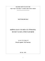 Không gian văn hóa xã Vĩnh Hào, huyện Vụ Bản, tỉnh Nam Định