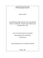 Giải pháp phát triển đội ngũ giáo viên trường Trung cấp Kinh tế - Kỹ thuật Bắc Thăng Long giai đoạn 2011 - 2015