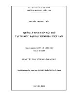 Quản lý sinh viên nội trú tại Trường Đại học Hàng hải Việt Nam