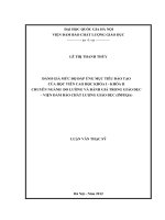 Đánh giá mức độ áp dụng mục tiêu đào tạo của học viên cao học khóa I - khóa II chuyên ngành Đo lường và đánh giá trong giáo dục - Viện Đảm bảo chất lượng giáo dục (INFEQA