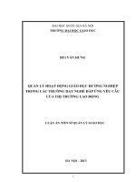 Quản lý hoạt động giáo dục hướng nghiệp trong các trường dạy nghề đáp ứng yêu cầu của thị trường lao động