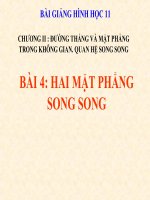 Bài giảng Hình học 11 chương 2 bài 4 Hai mặt phẳng song song