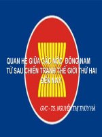 Quan hệ giữa các nước Đông nam Á từ sau chiến tranh thế giới thứ 2