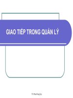 Bài giảng GIAO TIẾP TRONG QUẢN LÝ