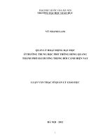 Quản lý hoạt động dạy học ở trường Trung học phổ thông Hồng Quang Thành phố Hải Dương trong bối cảnh hiện nay tt