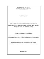 Nhận thức của giáo viên về rối loạn hành vi ở học sinh tiểu học tại một số trường trên địa bàn huyện Từ Liêm, thành phố Hà Nội