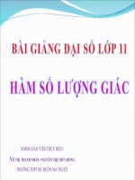 Bài giảng Đại số 11 chương 1 bài 1 Hàm số lượng giác