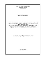 Biện pháp phát triển đội ngũ cán bộ quản lý trường tiểu học đáp ứng yêu cầu đổi mới giáo dục hiện nay ở quận Hồng Bàng thành phố Hải Phòng