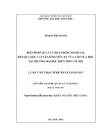 Biện pháp quản lý hoạt động đánh giá kết quả học tập của sinh viên hệ vừa làm vừa học tại trường Đại học Kiến trúc Hà Nội