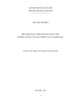 Biện pháp phát triển đội ngũ giáo viên Trường Trung cấp Giao thông Vận tải Miền Bắc