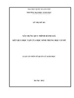 Xây dựng quy trình đánh giá kết quả học tập của học sinh trung học cơ sở tt