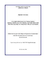 Các biện pháp quản lý hoạt động phòng chống ma tuý trong tập thể sinh viên trường Đại học Sư phạm Kỹ thuật Nam Định