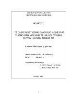 Tổ chức hoạt động giáo dục nghề phổ thông gắn với kinh tế - xã hội ở vùng duyên hải Nam Trung Bộ