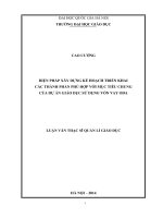 Biện pháp xây dựng kế hoạch triển khai các thành phần phù hợp với mục tiêu chung của dự án giáo dục sử dụng vốn vay ODA