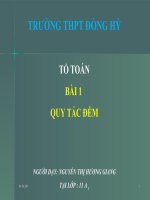 Bài giảng Đại số 11 chương 2 bài 1 Quy tắc đếm