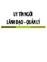 Bài giảng Uy tín người lãnh đạo quản lý