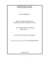 Quản lý sinh viên nội trú ở trường cao đẳng Sư phạm Lạng Sơn