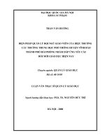 Biện pháp quản lý đội ngũ giáo viên của hiệu trưởng các trường Trung học phổ thông huyện Vĩnh Bảo thành phố Hải Phòng nhằm đáp ứng nhu cầu dổi mới giáo dục hiện nay