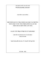 Biện pháp quản lý hoạt động dạy học tại trường trung học cơ sở Thái Thịnh, Đống Đa, Hà Nội theo chuẩn kiến thức, kỹ năng