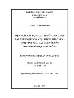 Biện pháp xây dựng các trường tiểu học đạt chuẩn quốc gia tại thị xã Phúc Yên - tỉnh Vĩnh Phúc đáp ứng yêu cầu đổi mới giáo dục phổ thông