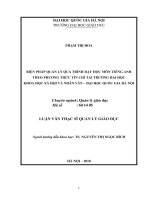 Biện pháp quản lý quá trình dạy học môn tiếng Anh theo phương thức tín chỉ tại Trường Đại học Khoa học Xã hội và Nhân văn - Đại học Quốc gia Hà Nội