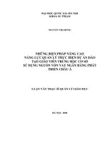 Những biện pháp nâng cao năng lực quản lý thực hiện dự án đào tạo giáo viên Trung học cơ sở sử dụng nguồn vốn vay ngân hàng phát triển châu Á