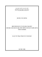Biện pháp quản lý giáo dục đạo đức cho học sinh trung học phổ thông ở huyện Nghĩa Hưng tỉnh Nam Định