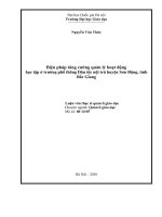 Biện pháp tăng cường quản lý hoạt động học tập tại trường phổ thông dân tộc nội trú huyện Sơn Động, tỉnh Bắc Giang