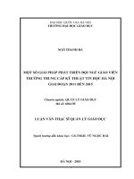 Một số giải pháp phát triển đội ngũ giáo viên Trường Trung cấp Kỹ thuật Tin học Hà Nội giai đoạn 2011 đến 2015
