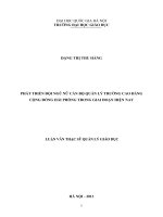Phát triển đội ngũ nữ cán bộ quản lý các trường Cao đẳng Cộng đồng Hải Phòng trong giai đoạn hiện nay