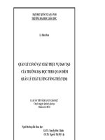Quản lý cơ sở vật chất phục vụ đào tạo của trường đại học theo quan điểm quản lý chất lượng tổng thể (TQM