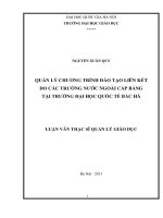 Quản lý chương trình đào tạo liên kết do các trường nước ngoài cấp bằng tại Trường Đại học Quốc tế Bắc Hà