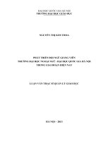 Phát triển đội ngũ giảng viên Trường Đại học Ngoại ngữ - Đại học Quốc gia Hà Nội trong giai đoạn hiện nay