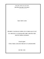 Tìm hiểu và đánh giá thông tin về rối loạn tự kỷ của trẻ em và vị thành niên trên phương tiện truyền thông Internet