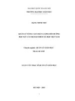 Quản lý nâng cao chất lượng bồi dưỡng đội ngũ cán Bộ bảo hiểm xã hội Việt Nam