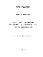 Quản lý đào tạo đối với hệ vừa học vừa làm khoa ngoại ngữ, Viện Đại học Mở Hà Nội