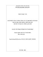 Giải pháp tăng cường công tác xã hội hóa giáo dục trung học phổ thông trên địa bàn huyện Văn Quan, tỉnh Lạng Sơn