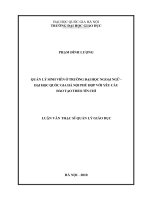 Quản lý sinh viên trường Đại học Ngoại ngữ - Đại học Quốc gia Hà Nội phù hợp với yêu cầu đào tạo theo tín chỉ